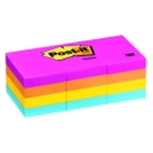 Post-It Sticky note Original Plain Notepad - 1.38 x 1.88 in. - Assorted Neon Colors; 100 Sheets-Pad; Pack 12 785415